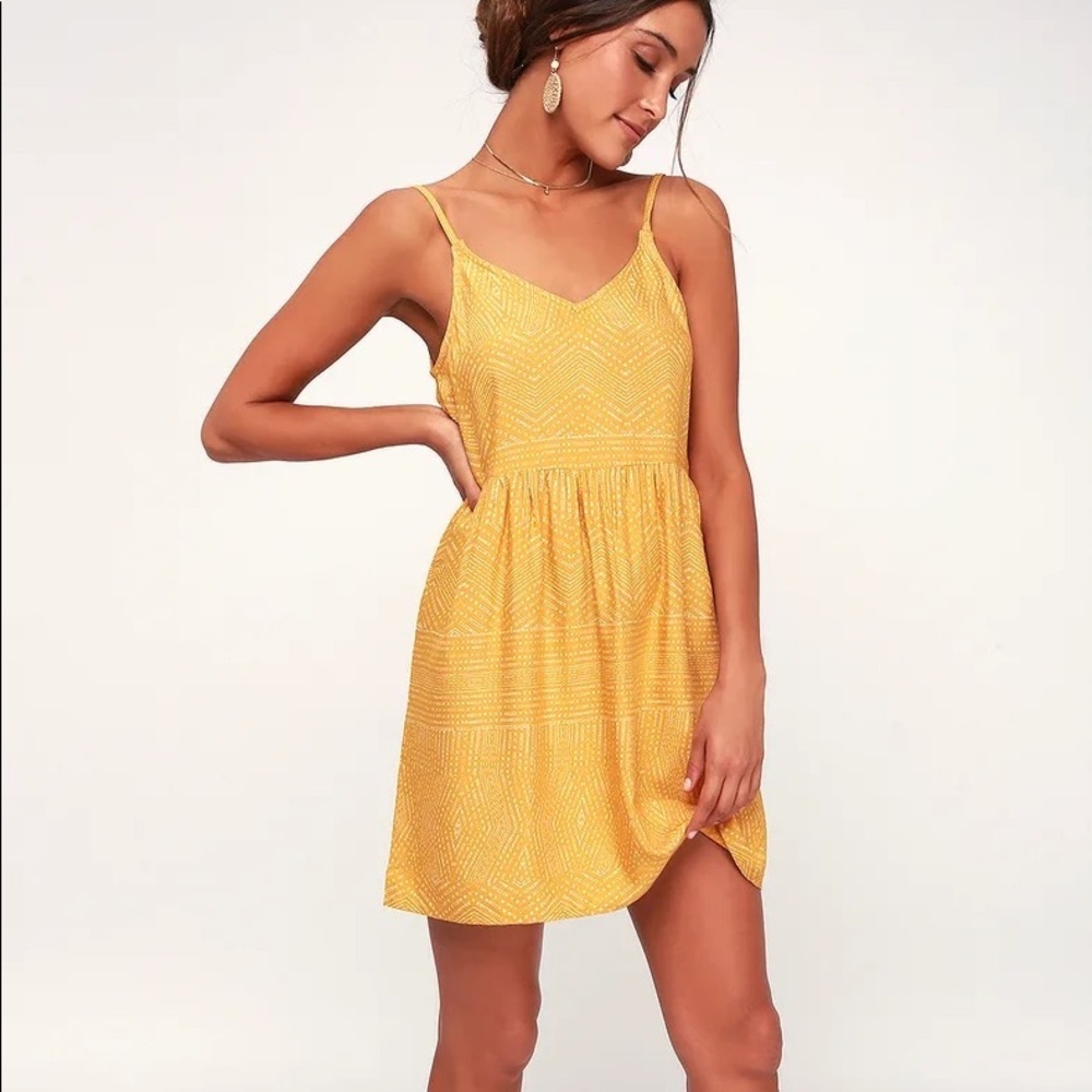 Nolan Mustard Yellow Print Dress